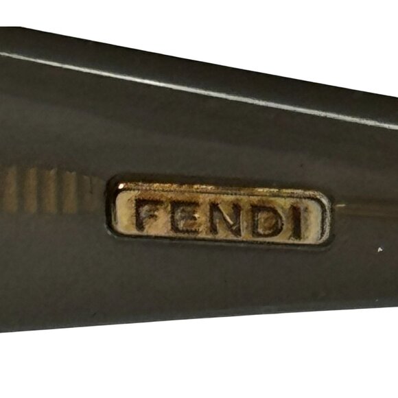 Fendi FS3231 Olive Green Wrap Sunglasses Brown Gradient 56mm Italy w/ Case - Picture 6 of 15